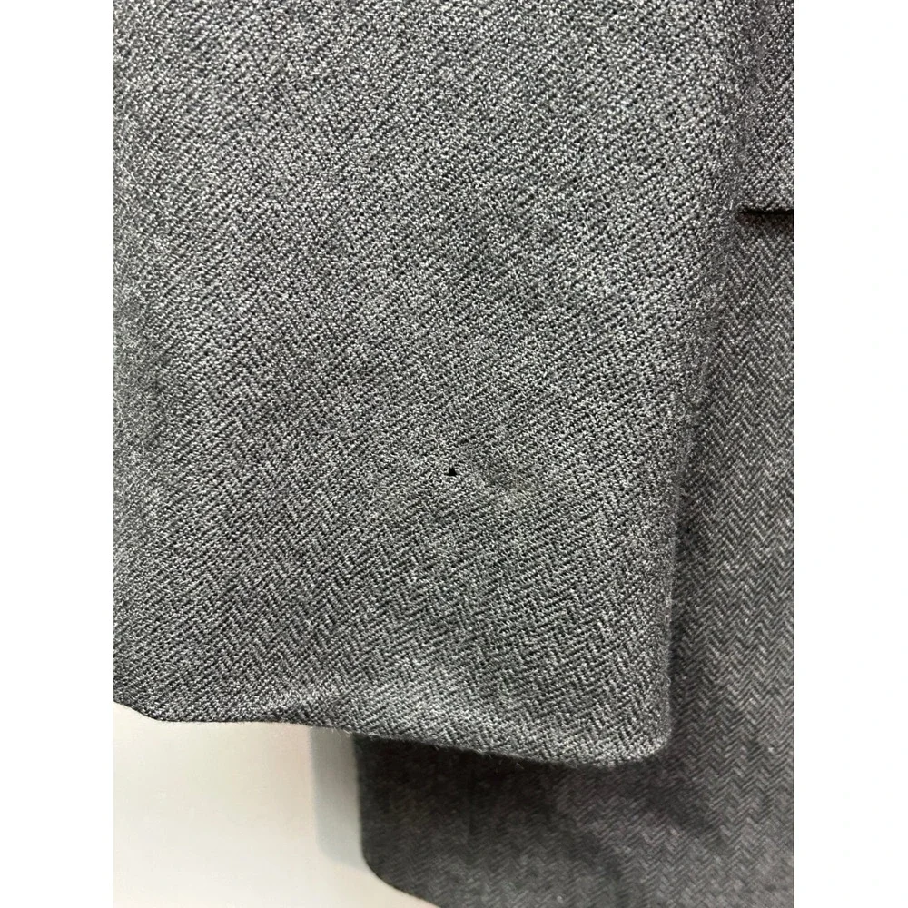 Nautica Mens 46L Wool Cashmere Herringbone Blazer Charcoal Grey Sport Coat‎ USA